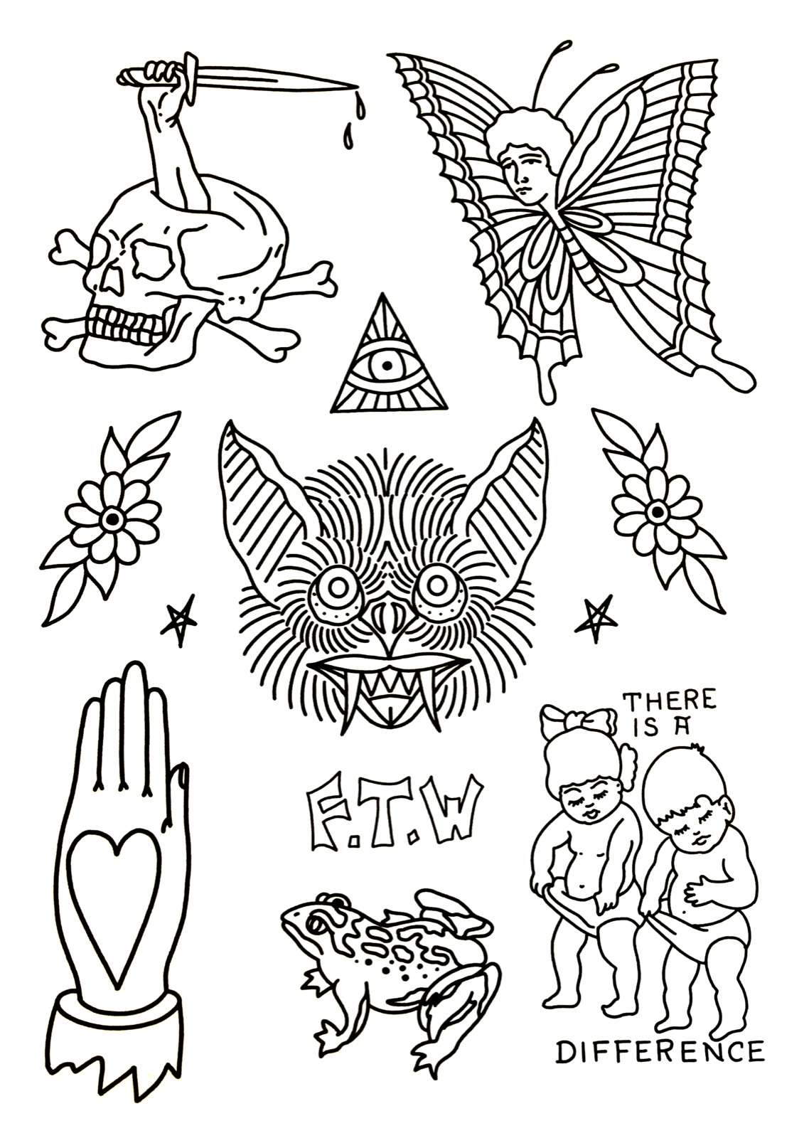 Flash tattoo disegni originali Rimini Black Swan studio tattoo art illustrazione